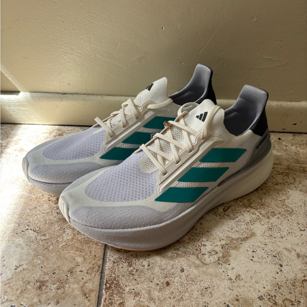 adidas Ultraboost 5X White Teal Dash Grey Mens Running Shoes J13244 Size 12/14